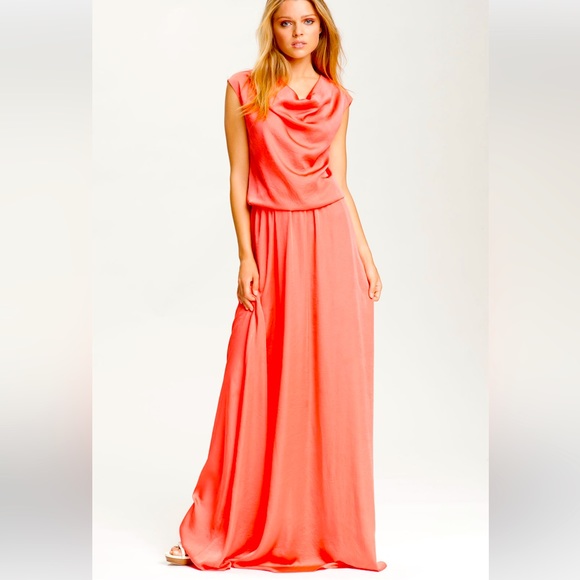 NWT: Robert Rodriguez: Coral Grecian Maxi Dress - Picture 15 of 16